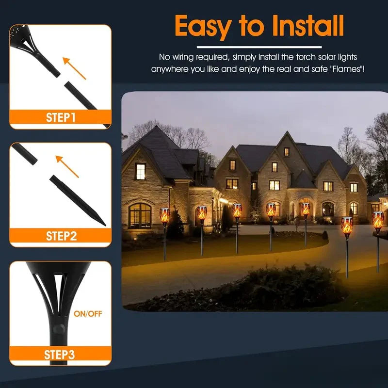 Solar Flame Lights β Realistic Flickering Flames for Outdoor Ambiance