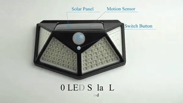 100 LED Triangle Solar Light – Super Bright, Motion Sensor, Waterproof Outdoor Lamp with 1800mAh Battery