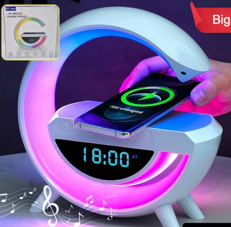 🎶 G Shape Wireless Bluetooth Speaker with LED Night Light & Fast Charging 🔋✨
