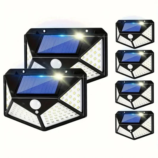 100 LED Triangle Solar Light – Super Bright, Motion Sensor, Waterproof Outdoor Lamp with 1800mAh Battery